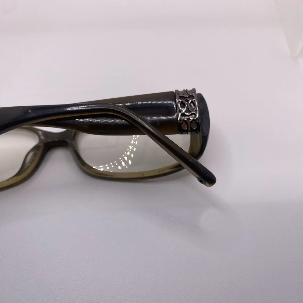 Coach Eyeglasses Women FRAME ONLY Audrina Rectangular 130 Olive Horn 828